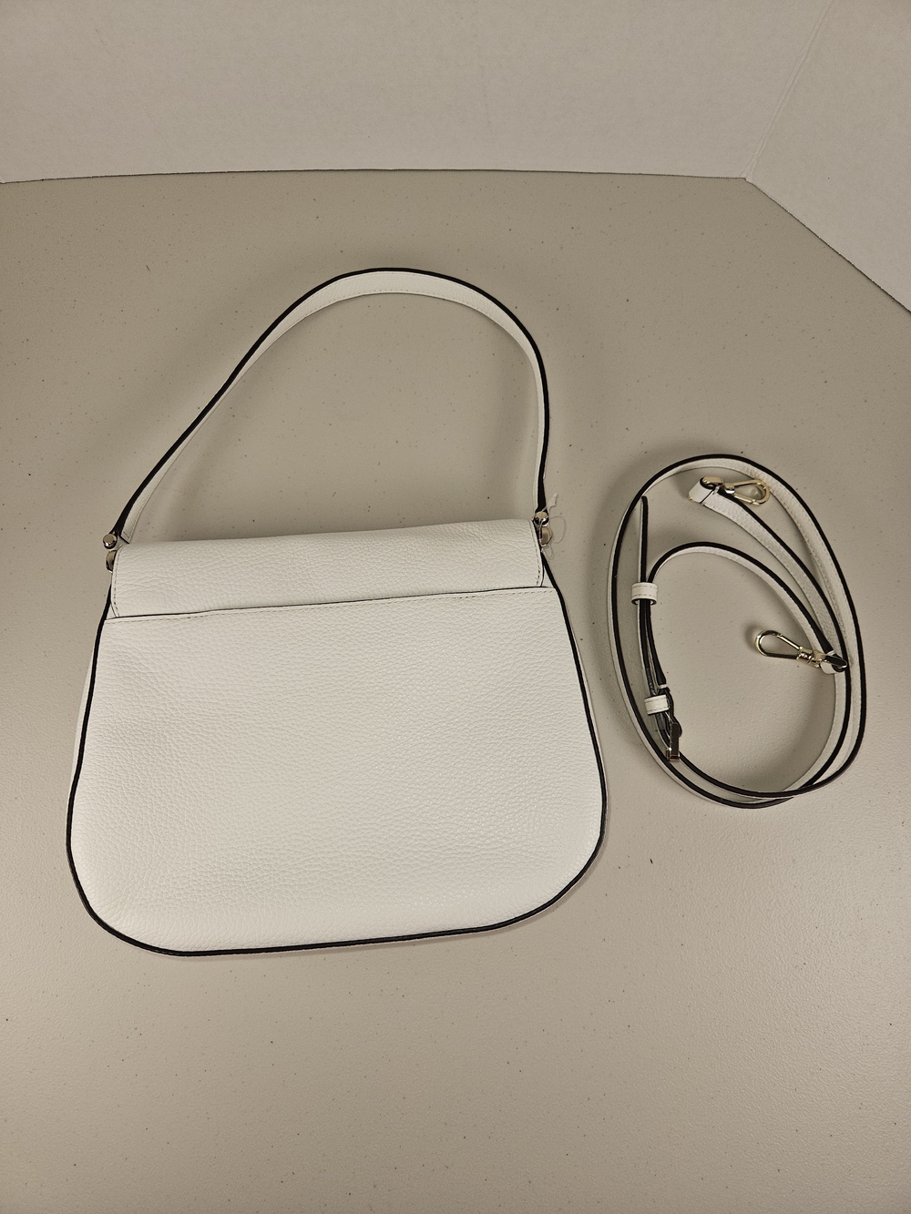 Kate Spade Leila Leather Flap Shoulder White Multi Color Stripe Like New W Strap - Picture 5 of 16